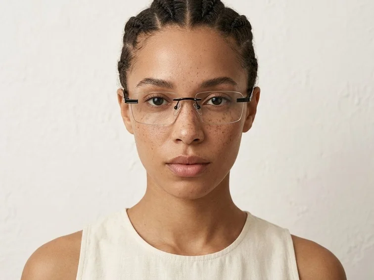 Gafas invisibles de metal negro #BS2012-0941