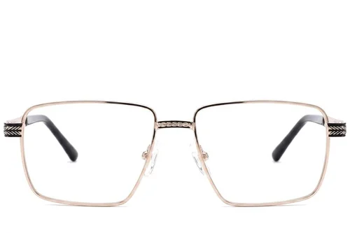 Lunettes rectangulaires en métal doré #BS2012-0944