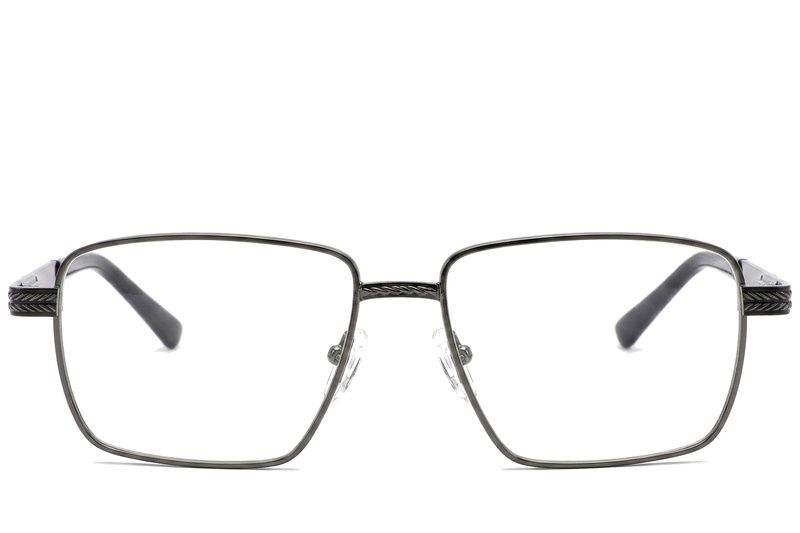 Rectangular Gray Metal Glasses #BS2012-0945