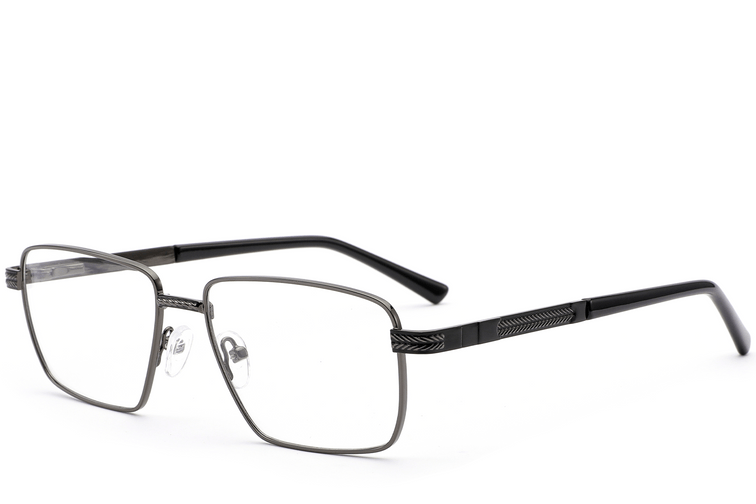Rechteckige graue Metallbrille #BS2012-0945
