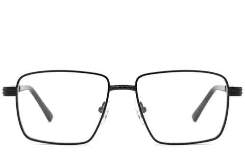 Lunettes rectangulaires en métal noir #BS2012-0946