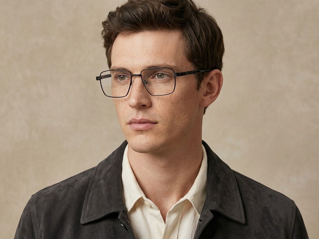 Rectangular Black Metal Glasses #BS2012-0946