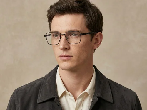 Lunettes rectangulaires en métal noir #BS2012-0946