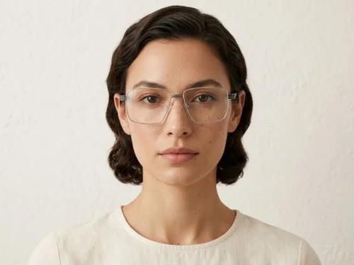 Lunettes rectangulaires en métal argenté #BS2012-0947