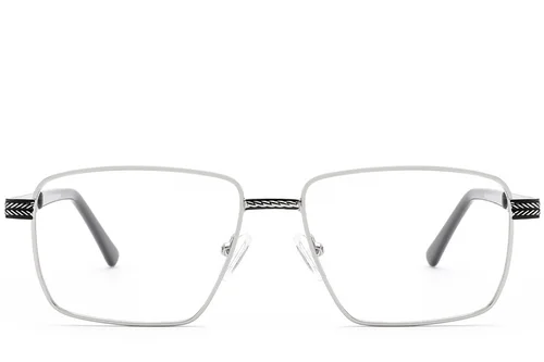Lunettes rectangulaires en métal argenté #BS2012-0947
