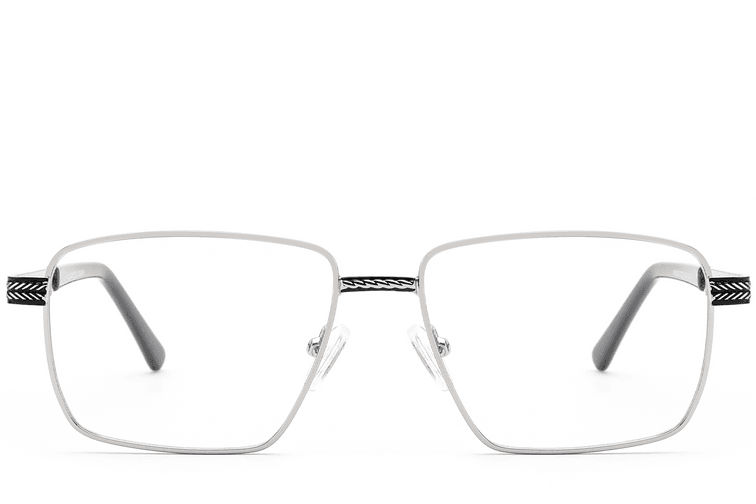 Rectangular Silver Metal Glasses #BS2012-0947