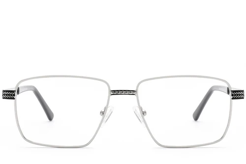 Rectangular Silver Metal Glasses #BS2012-0947