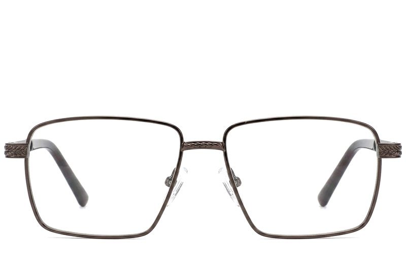 Lunettes rectangulaires en métal brun #BS2012-0948