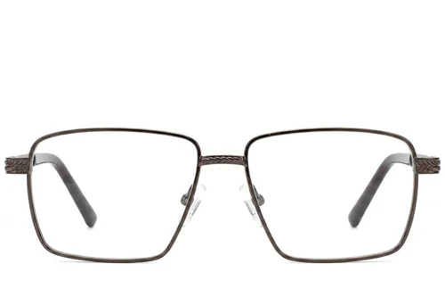 Lunettes rectangulaires en métal brun #BS2012-0948
