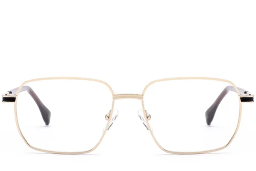 Lunettes rectangulaires en métal doré #BS2012-0949