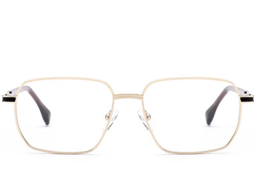Rechteckige goldene Metallgläser #BS2012-0949