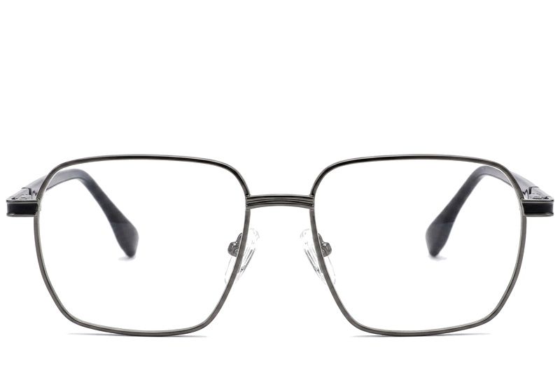 Rectangular Gray Metal Glasses #BS2012-0950