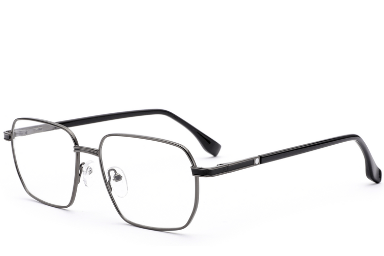 Rechteckige graue Metallbrille #BS2012-0950