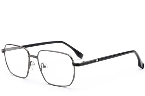 Rectangular Gray Metal Glasses #BS2012-0950