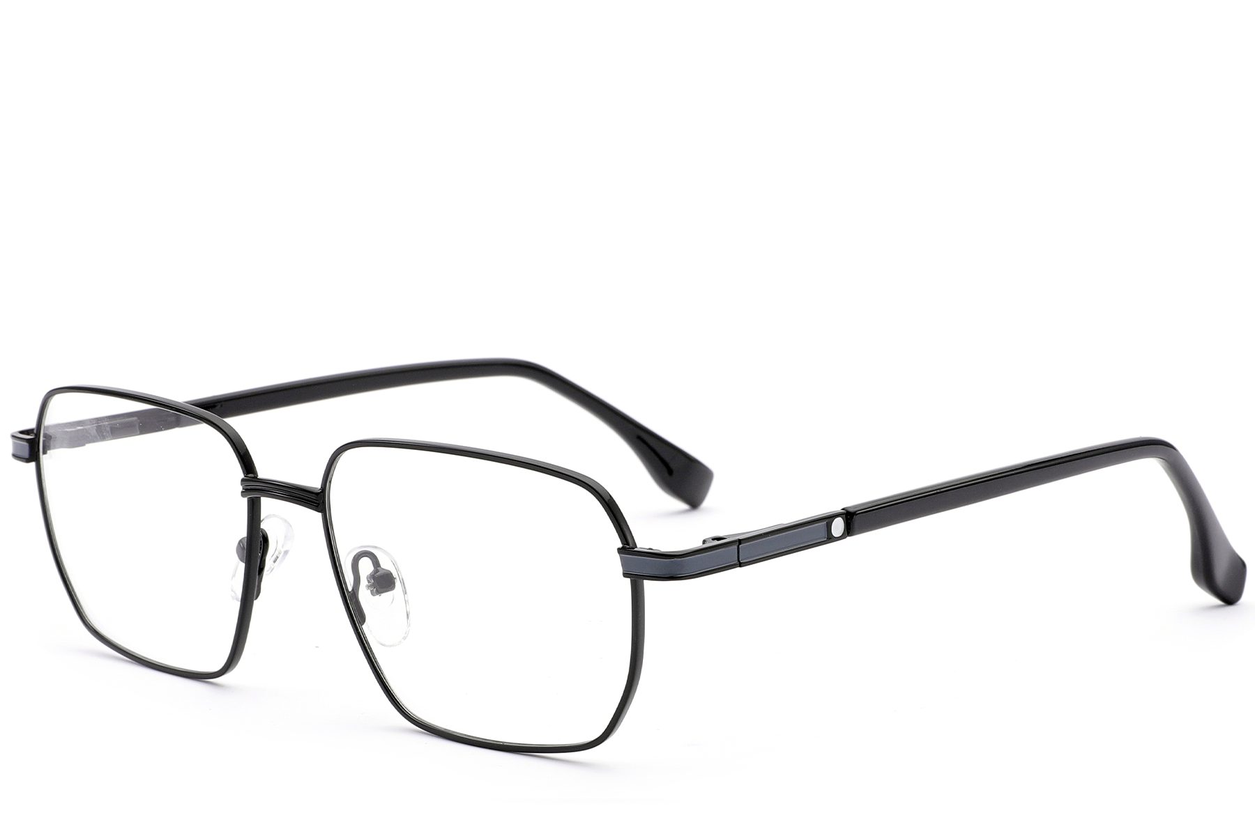 Rectangular Black Metal Glasses #BS2012-0951