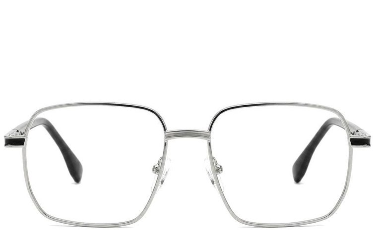 Rectangular Silver Metal Glasses #BS2012-0952
