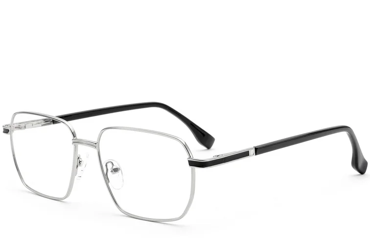 Gafas rectangulares de metal plateado #BS2012-0952