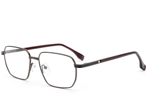 Lunettes rectangulaires en métal brun #BS2012-0953