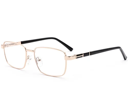 Lunettes rectangulaires en métal doré #BS2012-0954
