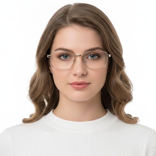 Lunettes rectangulaires en métal doré #BS2012-0954
