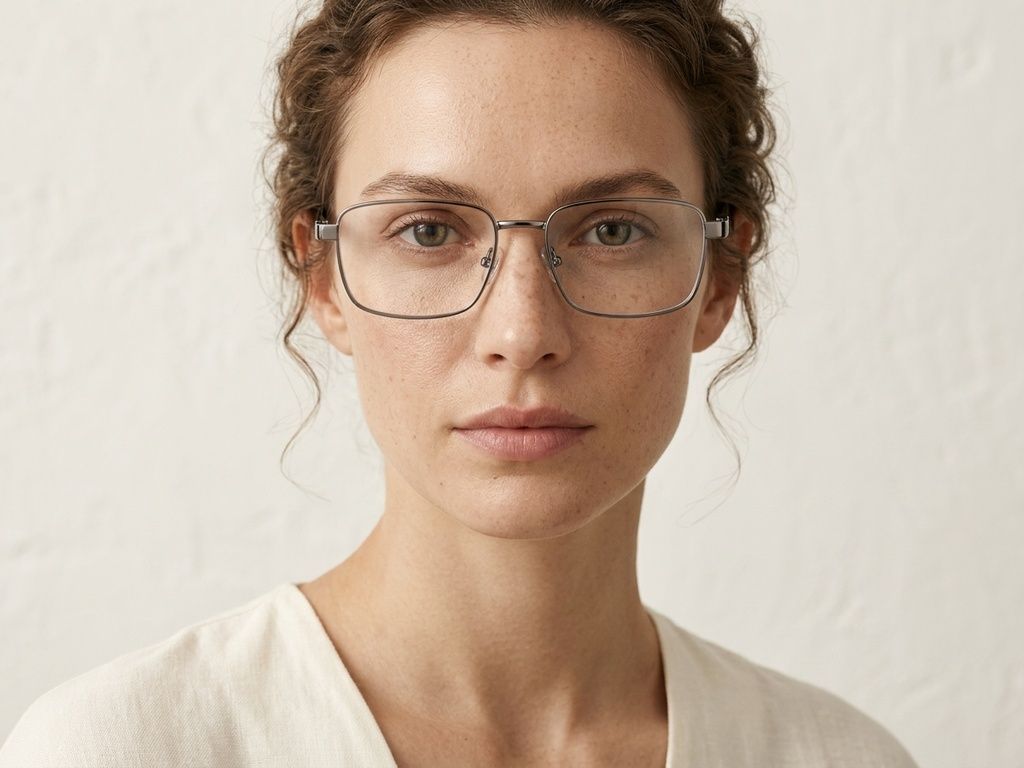 Rectangular Gray Metal Glasses #BS2012-0955