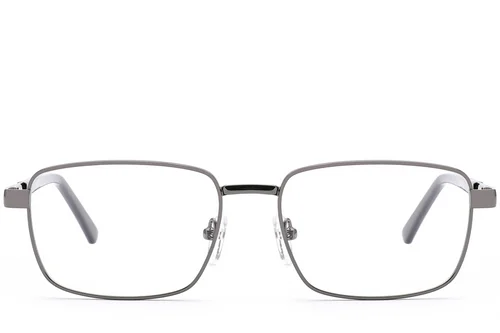 Lunettes rectangulaires en métal gris #BS2012-0955