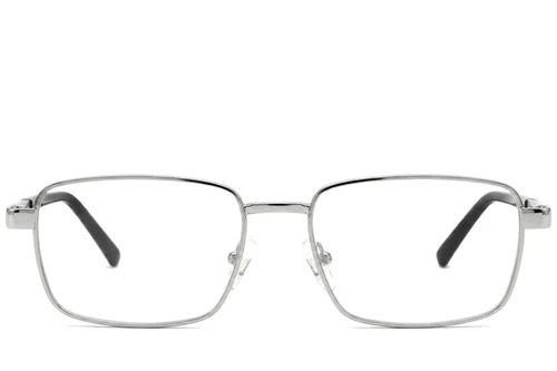 Lunettes rectangulaires en métal argenté #BS2012-0957