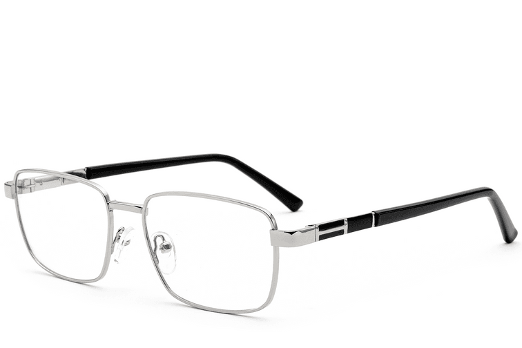 Gafas rectangulares de metal plateado #BS2012-0957