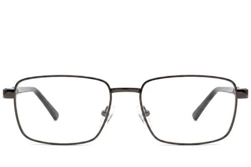 Lunettes rectangulaires en métal brun #BS2012-0958