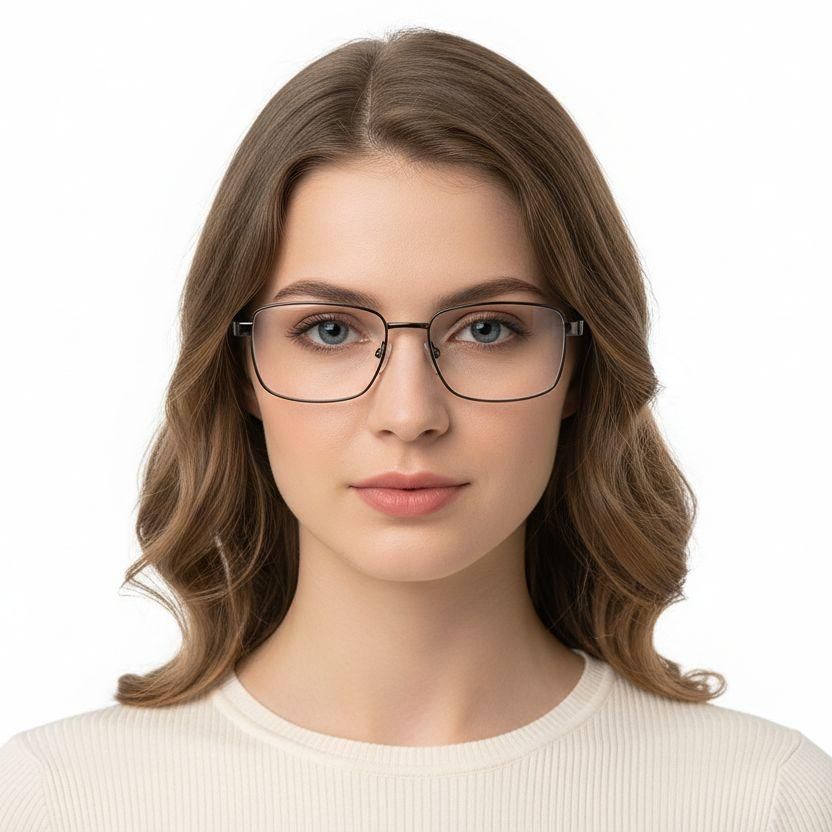 Rectangular Brown Metal Glasses #BS2012-0958