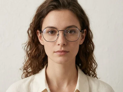Lunettes géométriques en métal noir #BS2012-0959