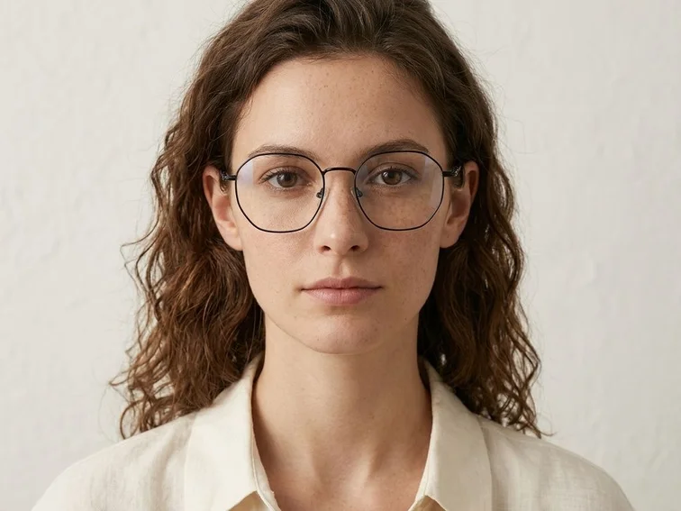 Geometric Black Metal Glasses #BS2012-0959