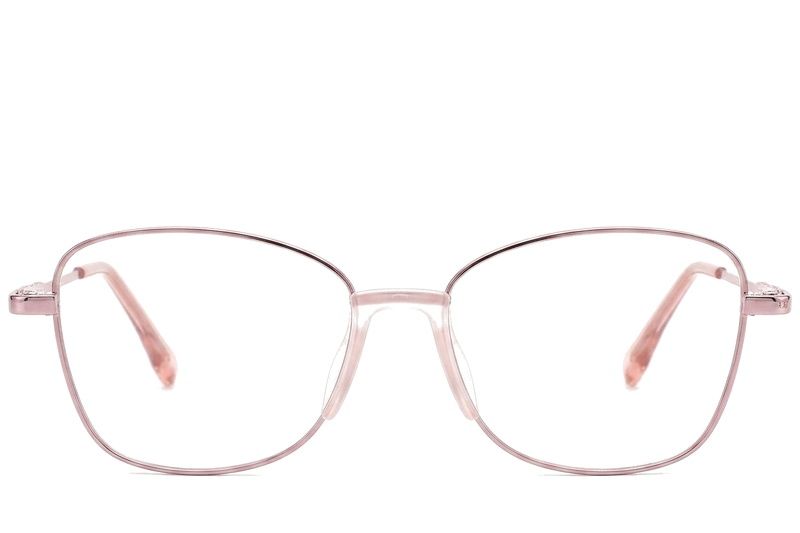 Schmetterlingsrosa Metallbrille #BS2012-0965