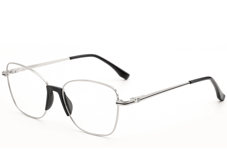 Gafas de metal plateado con forma de mariposa #BS2012-0969