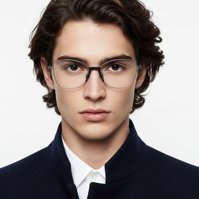 Gafas de metal plateado con forma de mariposa #BS2012-0969