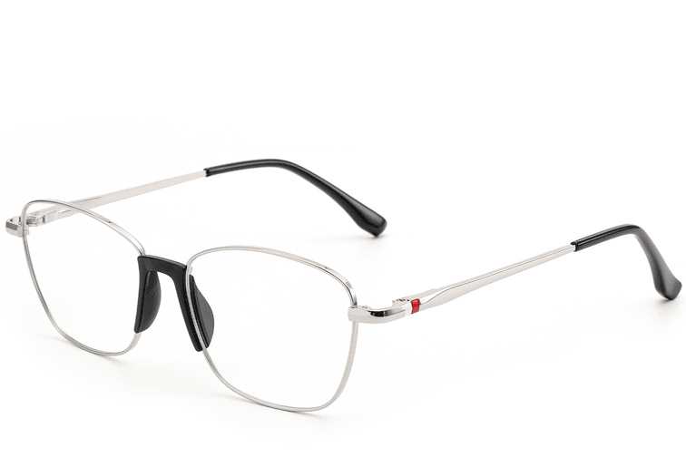 Gafas de metal plateado con forma de mariposa #BS2012-0981