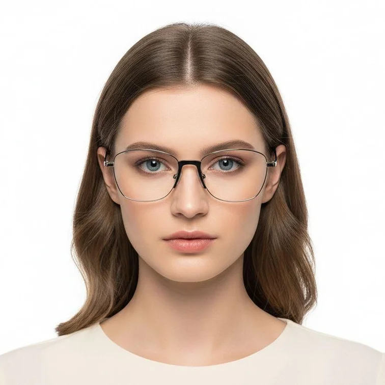 Gafas de metal plateado con forma de mariposa #BS2012-0981