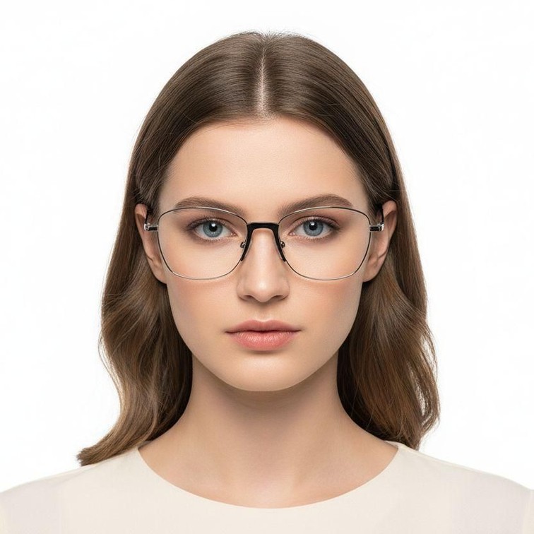 Lunettes papillon en métal argenté #BS2012-0981