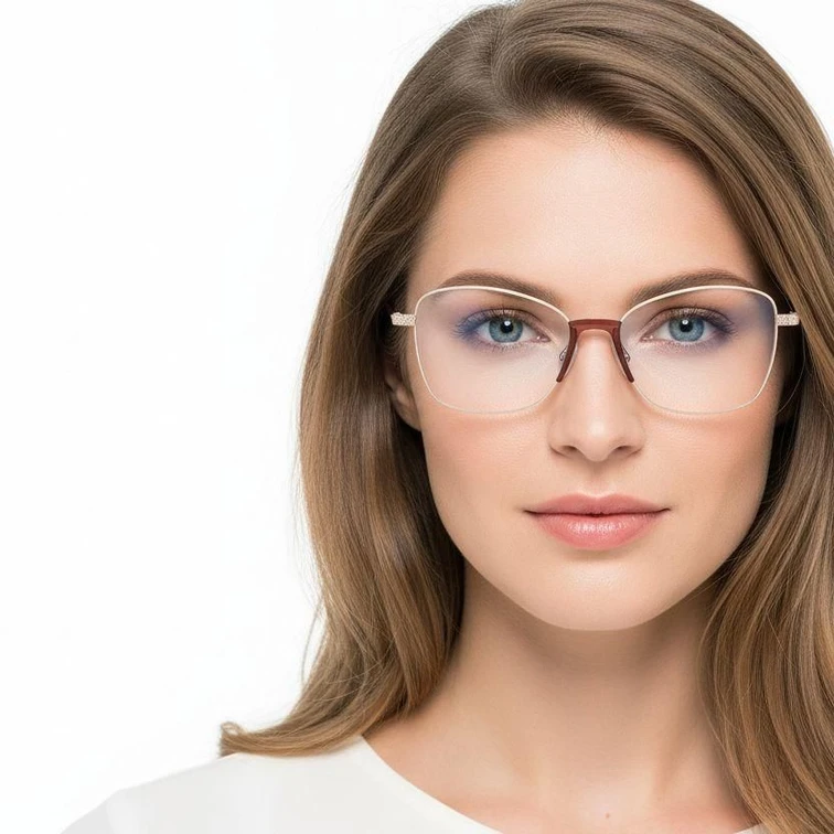 Gafas de metal dorado con forma de mariposa #BS2012-0984