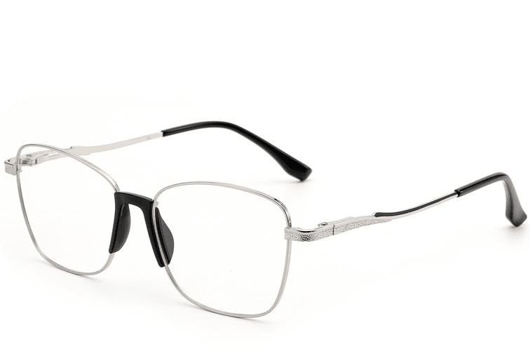 Gafas de metal plateado con forma de mariposa #BS2012-0987