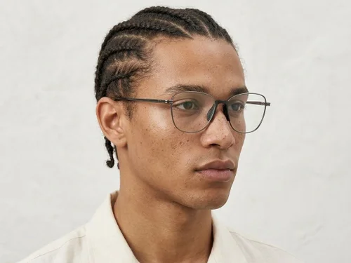 Lunettes papillon en métal gris #BS2012-0991