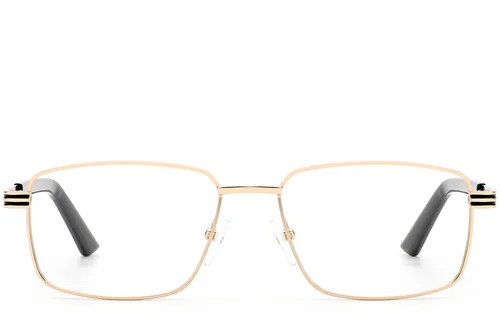 Lunettes rectangulaires en métal doré #BS2012-0996