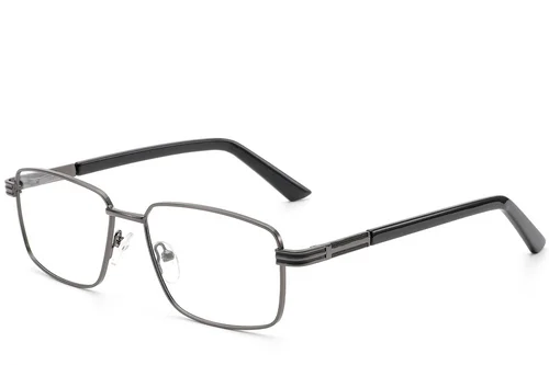 Lunettes rectangulaires en métal gris #BS2012-0997