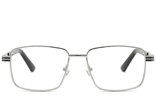 Lunettes rectangulaires en métal argenté #BS2012-0998