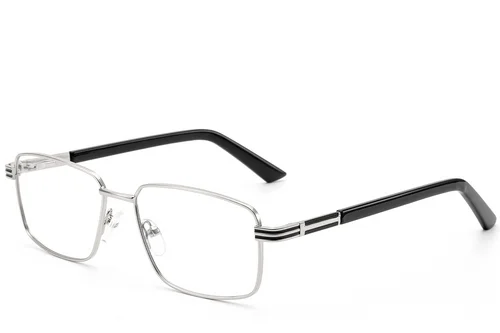 Lunettes rectangulaires en métal argenté #BS2012-0998
