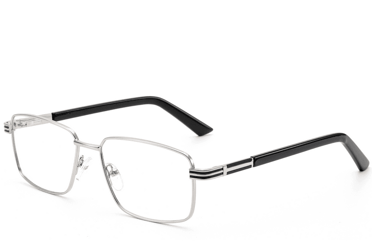 Gafas rectangulares de metal plateado #BS2012-0998