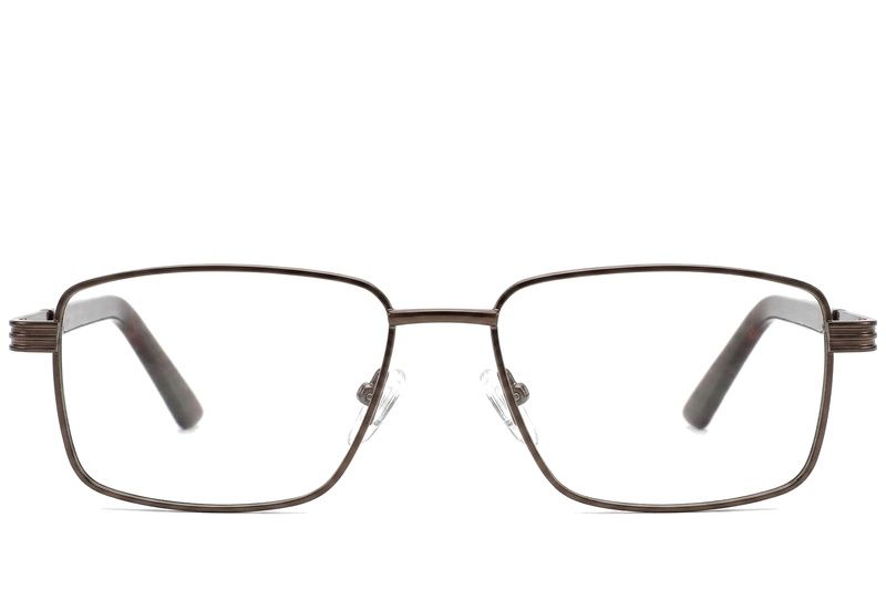 Rectangular Brown Metal Glasses #BS2012-0999