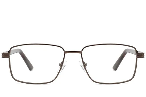 Lunettes rectangulaires en métal brun #BS2012-0999