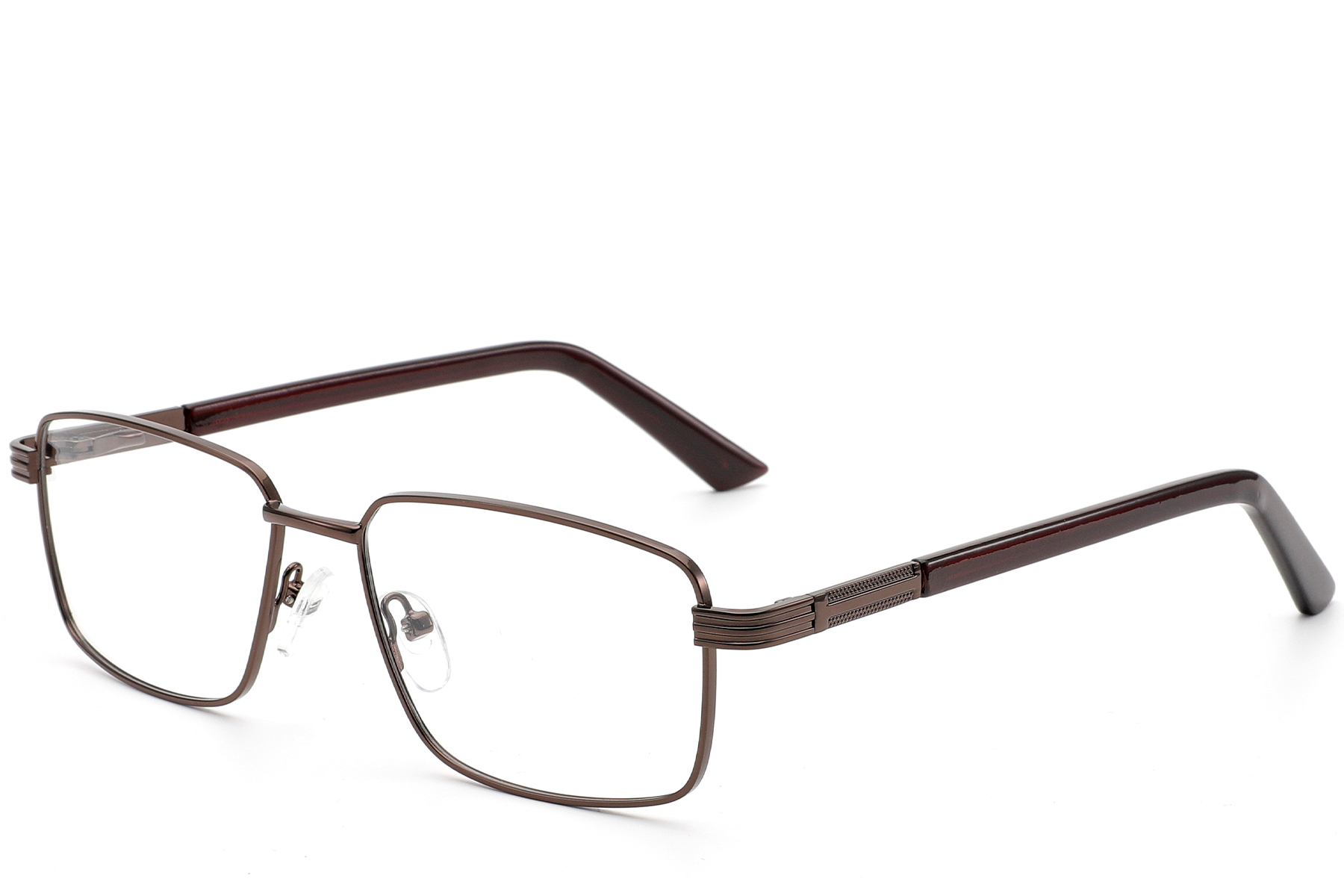 Lunettes rectangulaires en métal brun #BS2012-0999