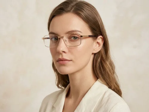 Lunettes rectangulaires en métal doré #BS2012-1000